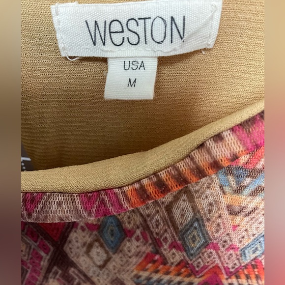 Aztec-Print Pink & Brown Casual Women's Dress - Picture 3 of 4